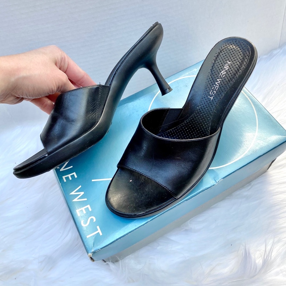 🚫SOLD🚫 Nine West Black Clarice Slides Sandals
